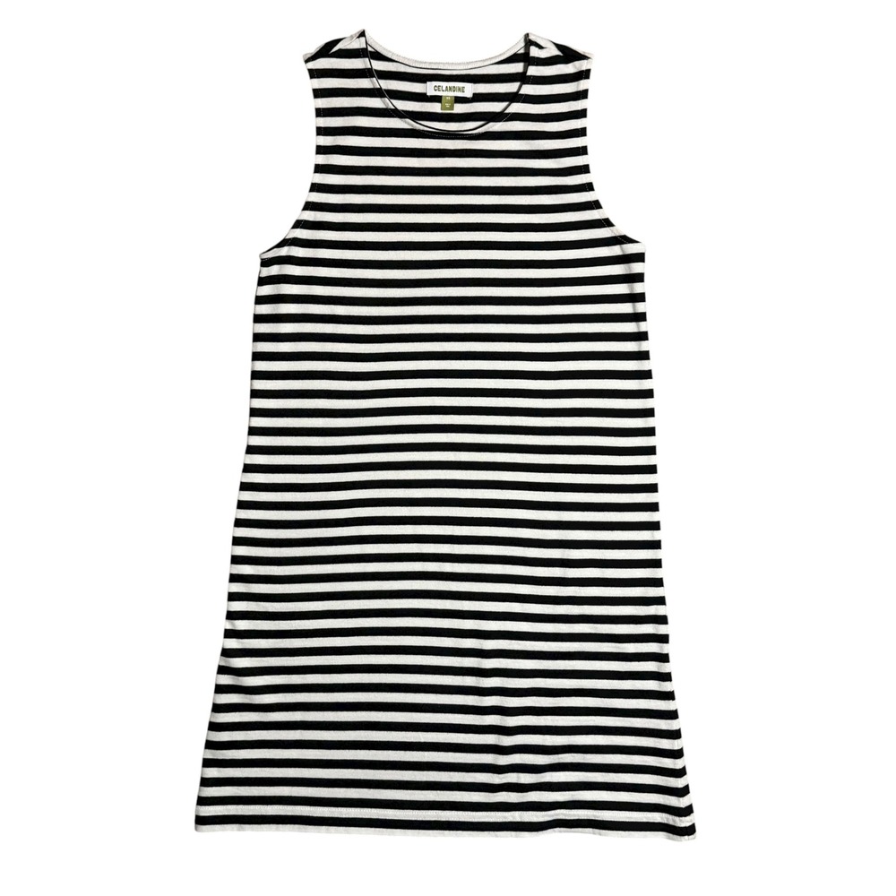 Anthropologie Celandine Mini Shift Dress Black White Stripe Sleeveless XS - Picture 3 of 6